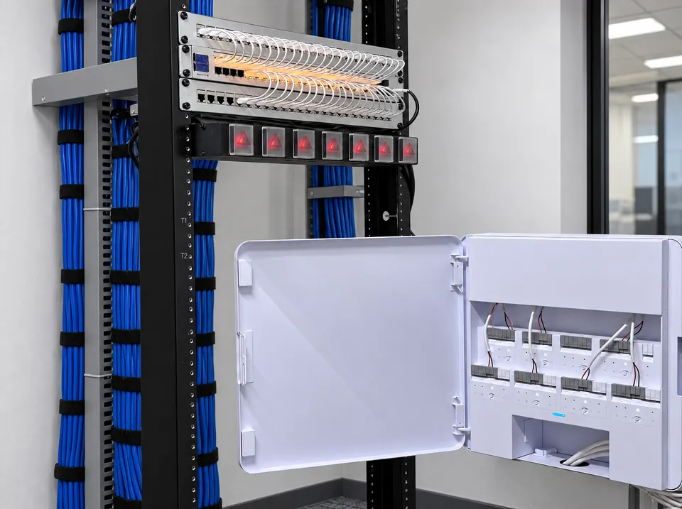 Illustrative structured data cabling and network patch panels